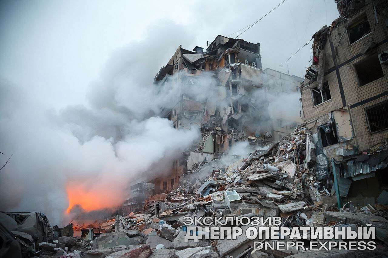 Ракетный удар по Днепру 14.01.23