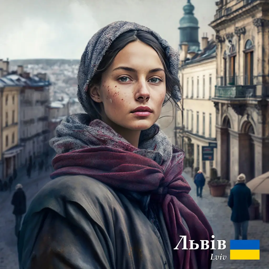 Молода дівчина зі слідами крові на обличчі — так виглядав би Львів, якби був людиною