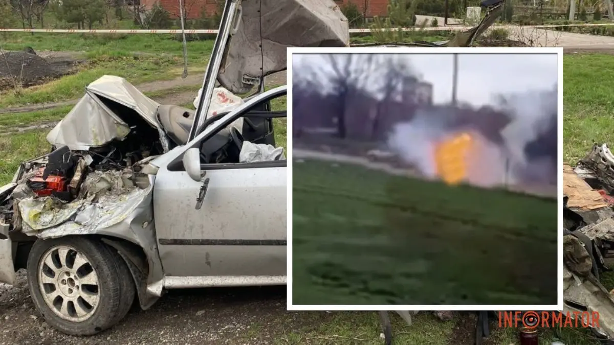 Відео моменту: у Дніпропетровській області біля АЗС “OKKO” під час руху вибухнула Skoda