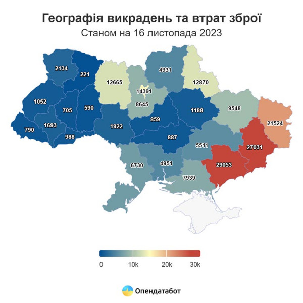 Report Географія викрадень та втрат зброї