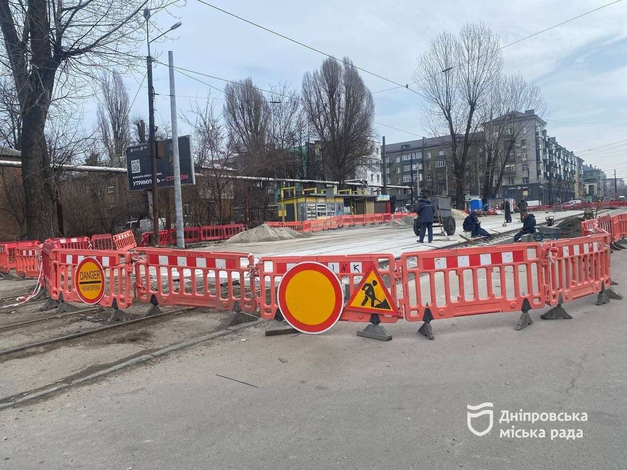 Ремонт трамвайних колій на просп. Богдана Хмельницького - вул. Чорних Запорожців