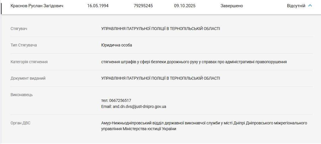 Поки депутат-мажор Руслан Краснов нібито служить, його люксовий автомобіль збирає десятки штрафів по всій країні